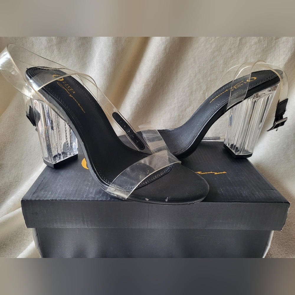 🌻👠Transparent Block Heel Sandals
